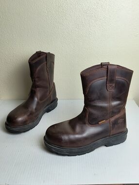 Herman Survivors 8 Men's Dark Brown Leather Plower Waterproof Pull Work  Boots